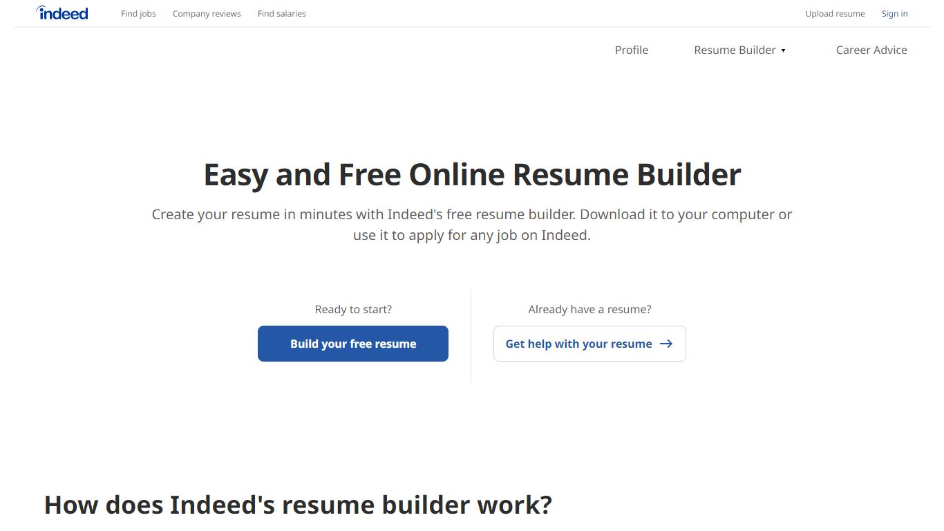 Free Online Resume Builder | Indeed.com | Indeed.com